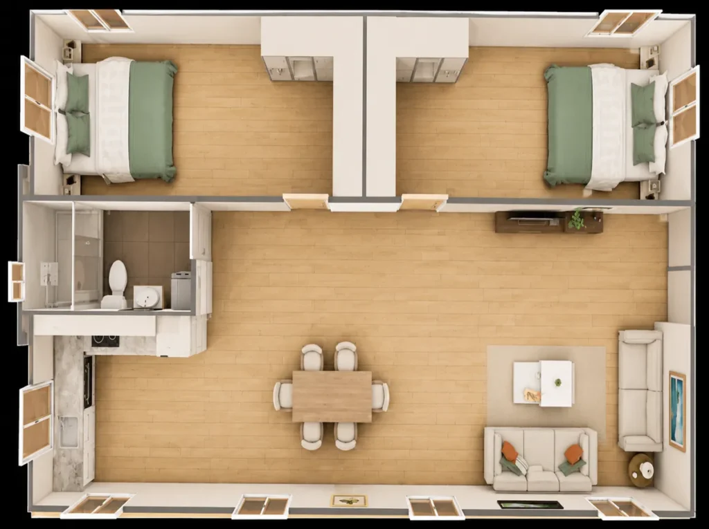 2 bedroom floor plan