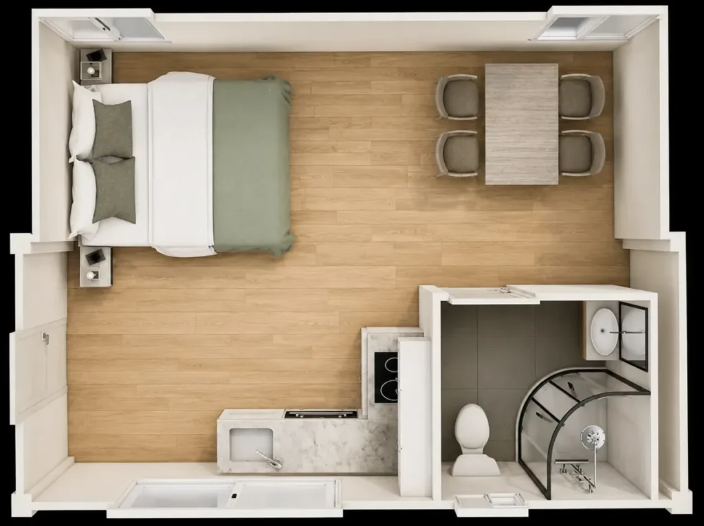 1 bedroom floor plan