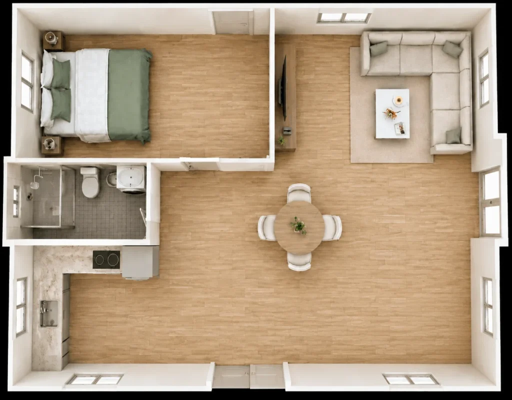 1 bedroom floor plan