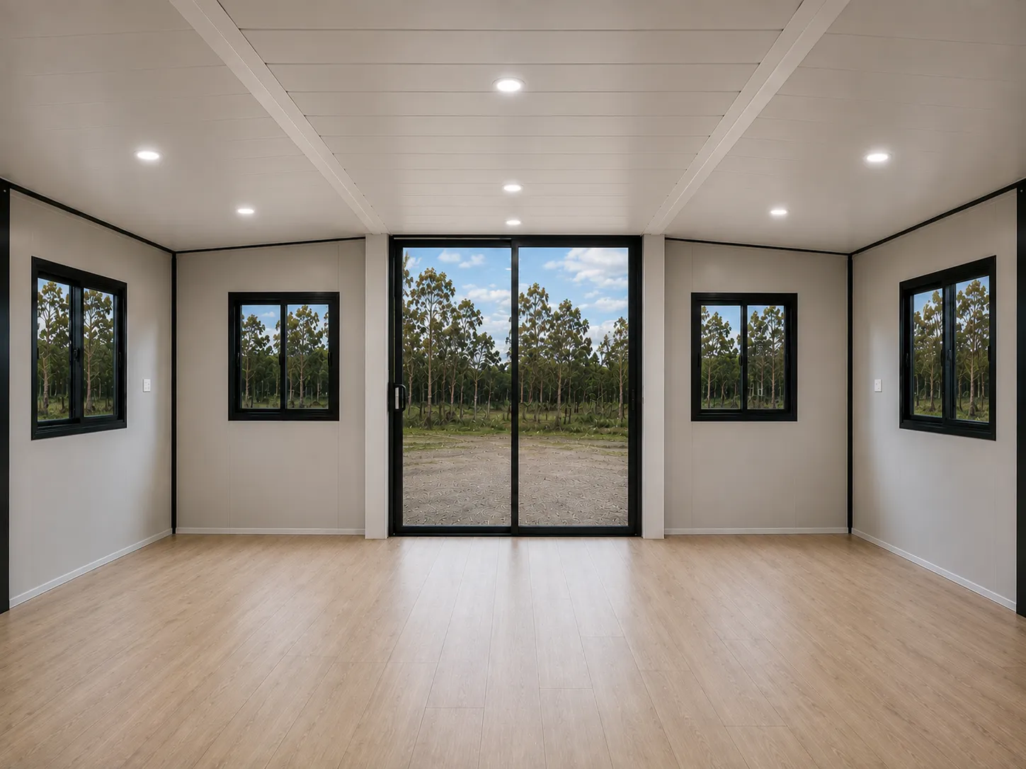 Open plan shell interior
